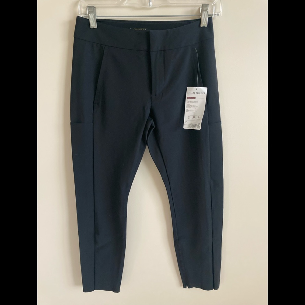NWT-Athleta Stellar Black Trouser, Size 4P